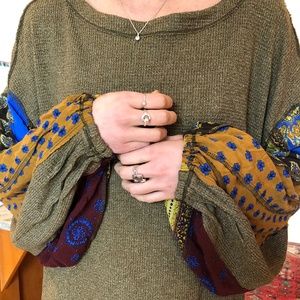 Free People waffle long sleeve blouse